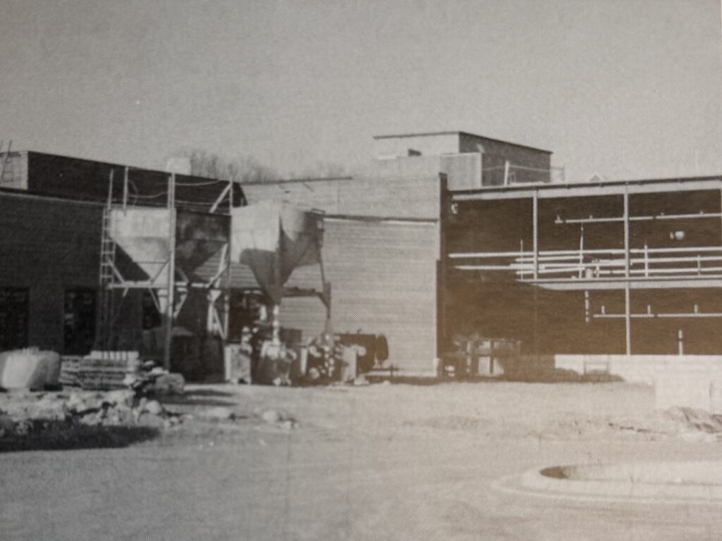 Construction of New Life Academy's educational wing in 1997, expanding the campus to accommodate a growing student body.