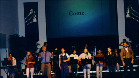 A worship service at New Life Church as the congregation gathered to worship and celebrate God's faithfulness.